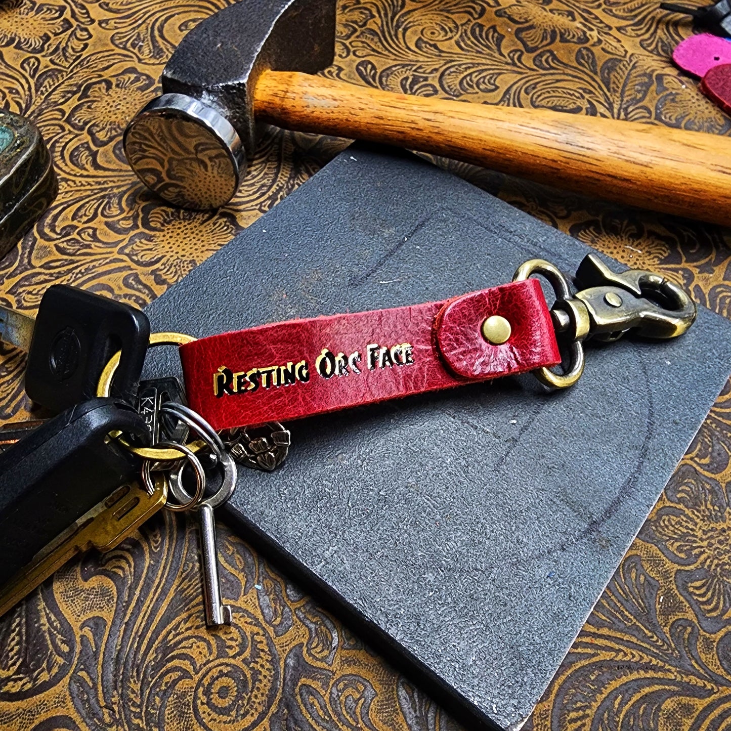 Grimbeard Leather Hand-Gilded Wholesale Random Mystery Keychain