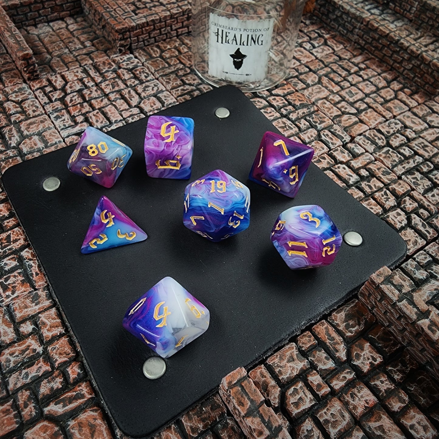 Grimbeard Leather Potion of Healing Glass Dice Vial Bulk Retail Packs