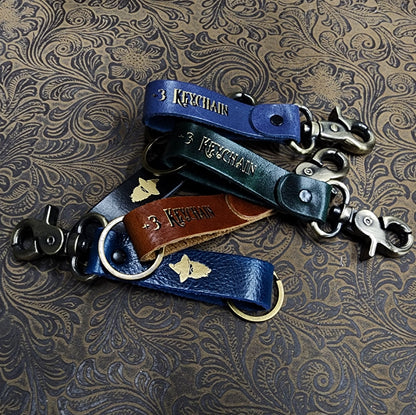 Grimbeard Leather Hand-Gilded Dungeon Master Game Master TTRPG Keychain