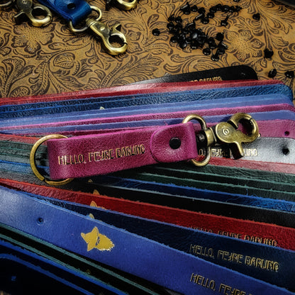 Grimbeard Leather Hand-Gilded Dice Goblin Pop Culture TTRPG Keychain