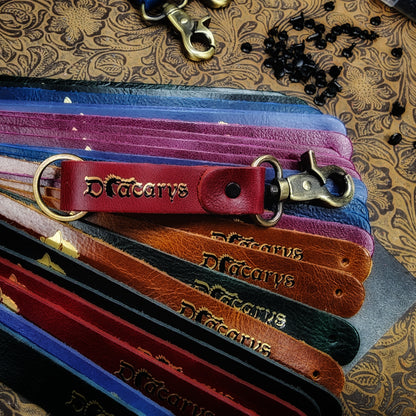 Grimbeard Leather Hand-Gilded Dice Goblin Pop Culture TTRPG Keychain