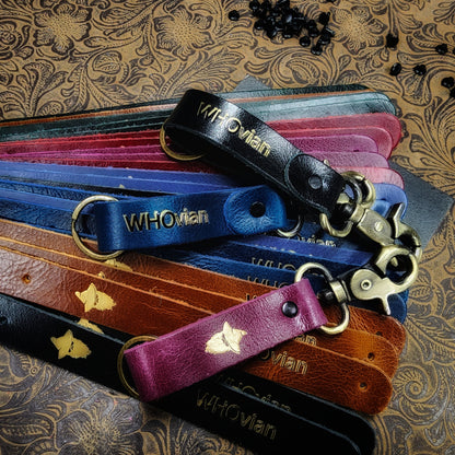Grimbeard Leather Hand-Gilded Dice Goblin Pop Culture TTRPG Keychain