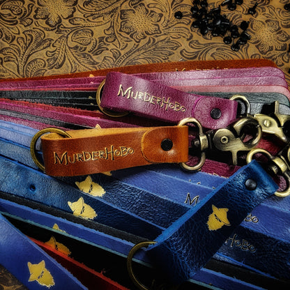 Grimbeard Leather Hand-Gilded Dungeon Master Game Master TTRPG Keychain