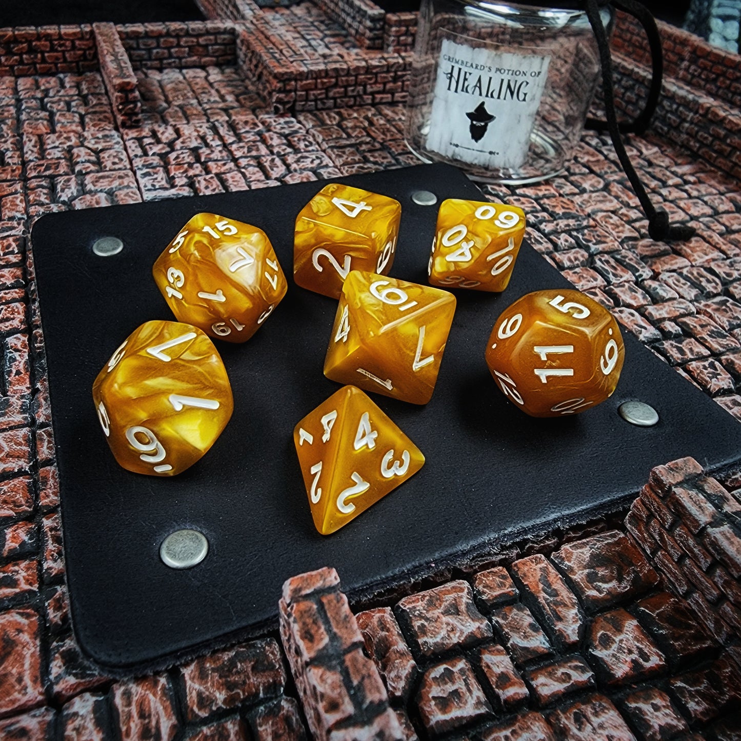 Grimbeard Leather Potion of Healing Glass Dice Vial Bulk Retail Packs