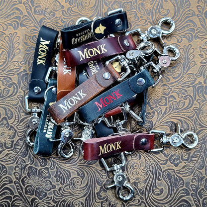 Grimbeard Leather Hand-Gilded TTRPG Character Class Keychain