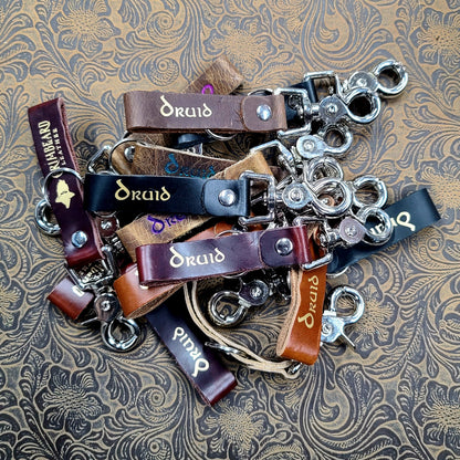 Grimbeard Leather Hand-Gilded TTRPG Character Class Keychain