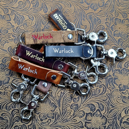 Grimbeard Leather Hand-Gilded TTRPG Character Class Keychain