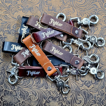 Grimbeard Leather Hand-Gilded TTRPG Character Class Keychain