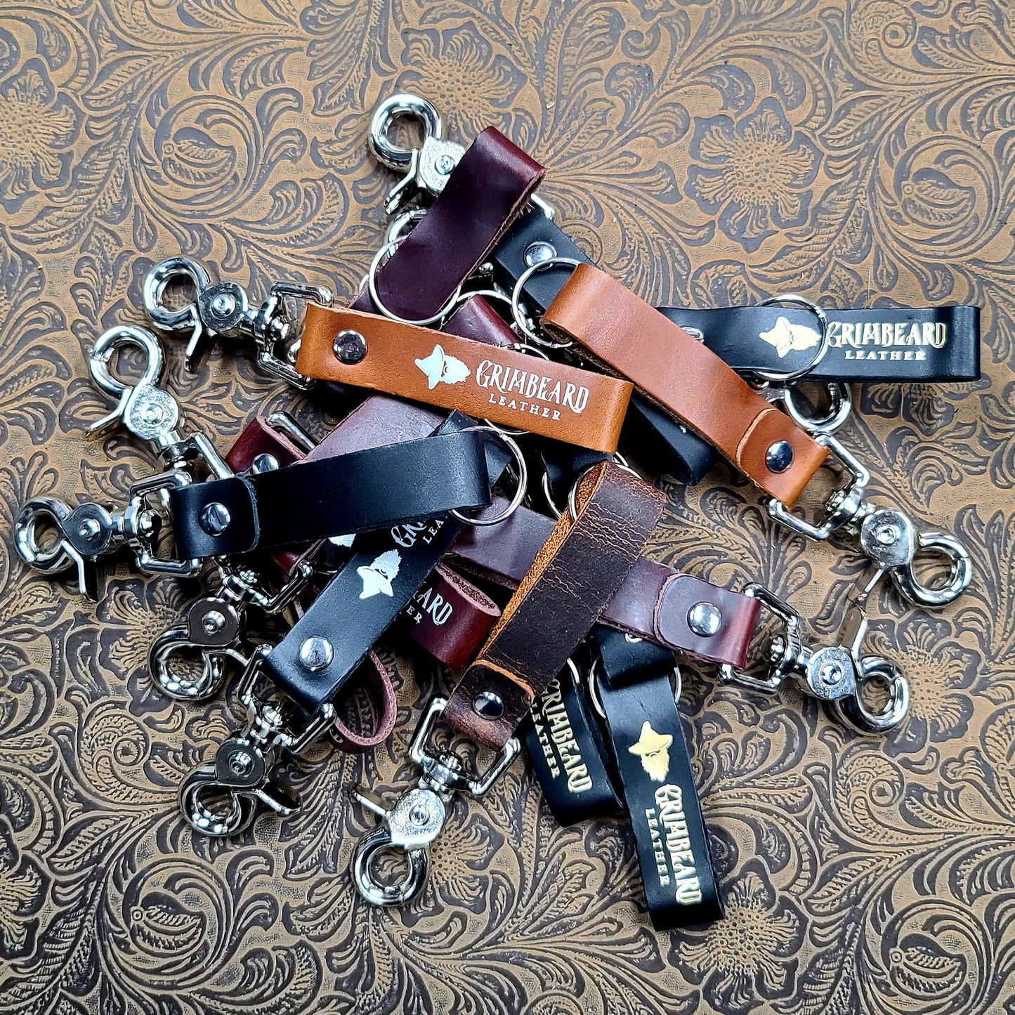 Grimbeard Leather Hand-Gilded Wholesale Random Mystery Keychain