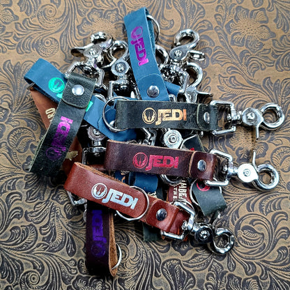 Grimbeard Leather Hand-Gilded Dice Goblin Pop Culture TTRPG Keychain