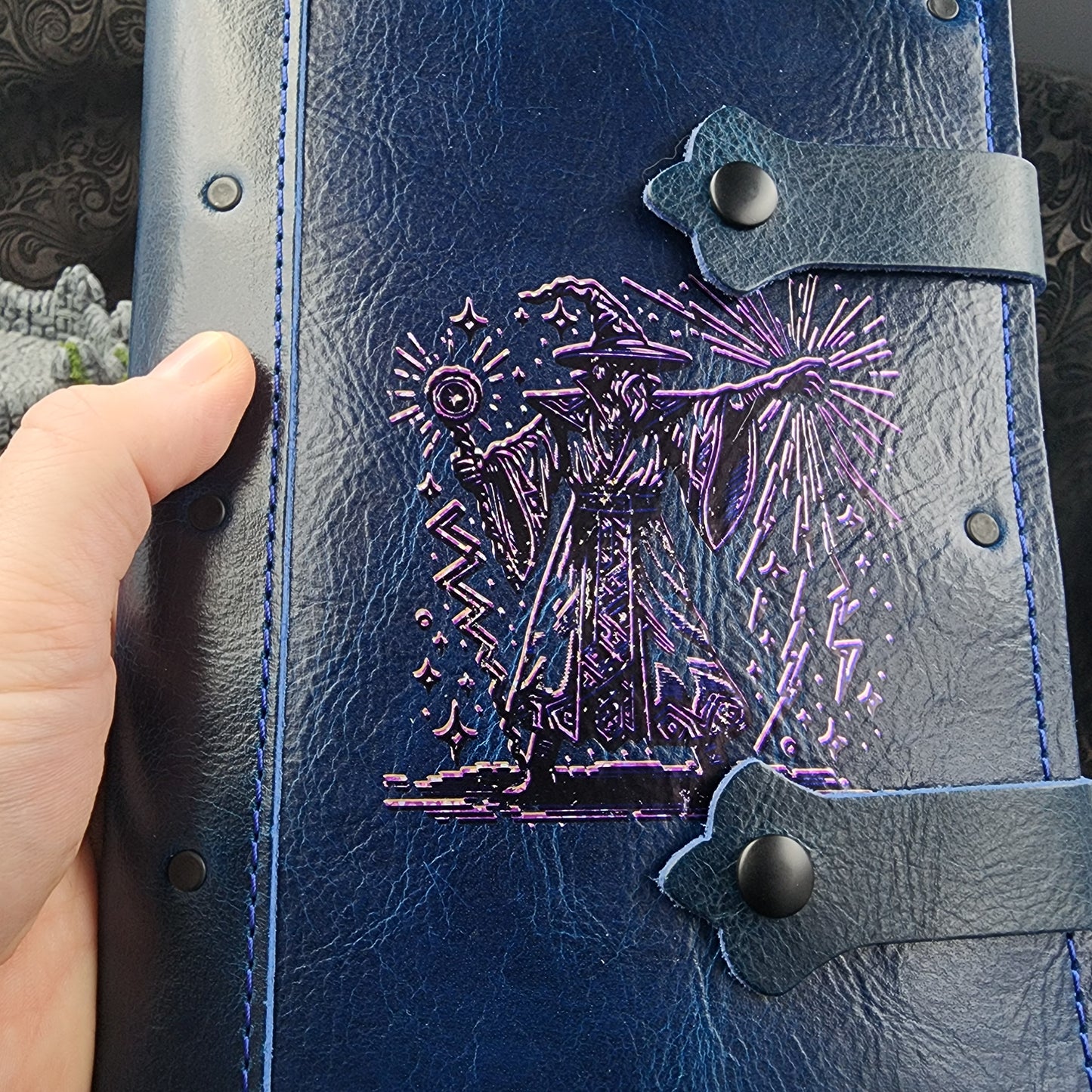 Grimbeard Leather Handcrafted 80s Wizard A5 Leather Adventure Journal