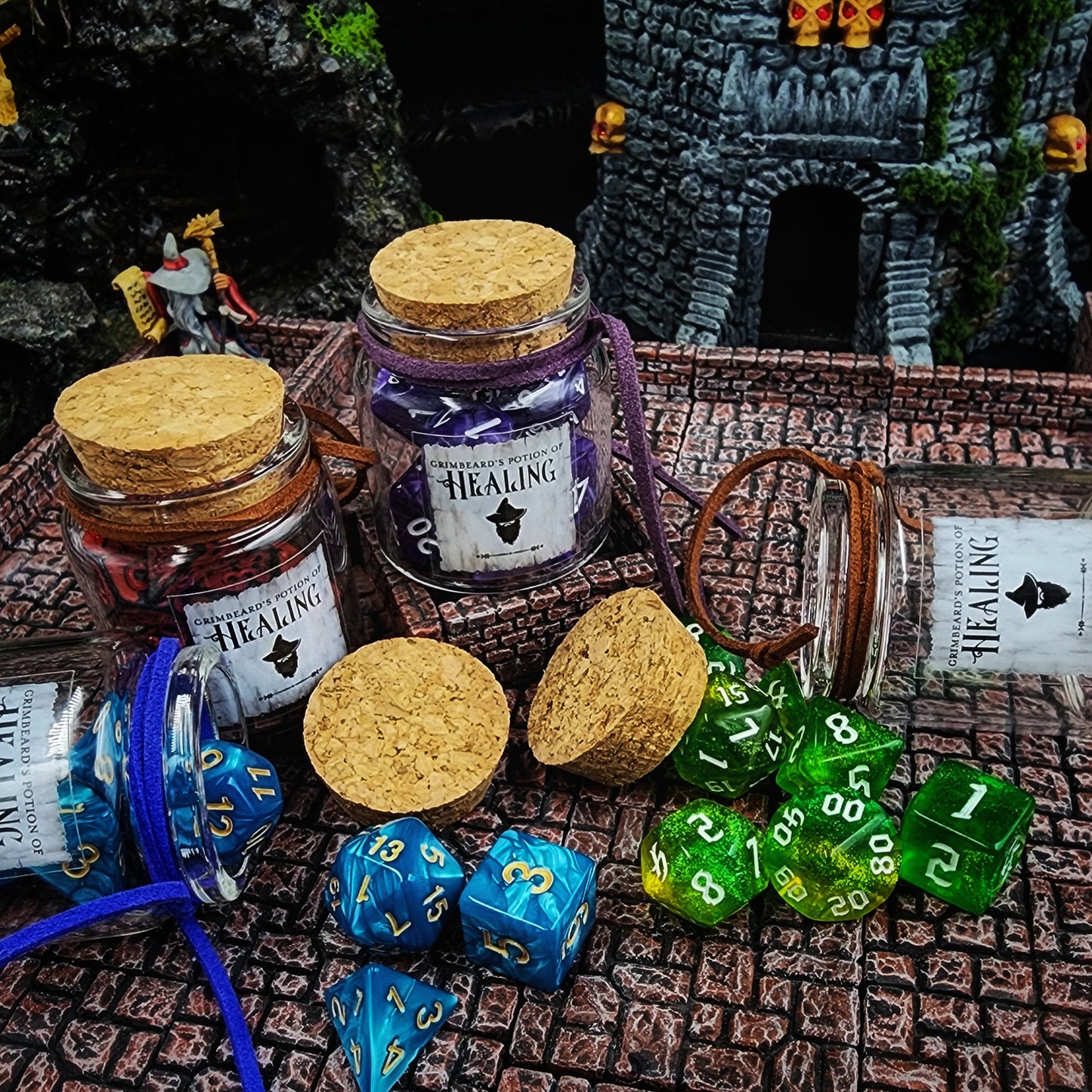 Dice Set - Potion of Healing - Glass Vial