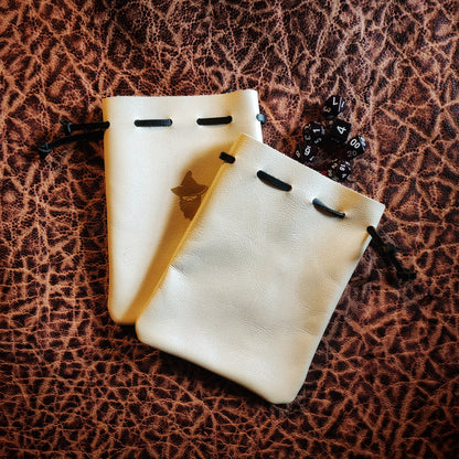 Handcrafted Metallic and Bright Leather Dice Bags (Small)
